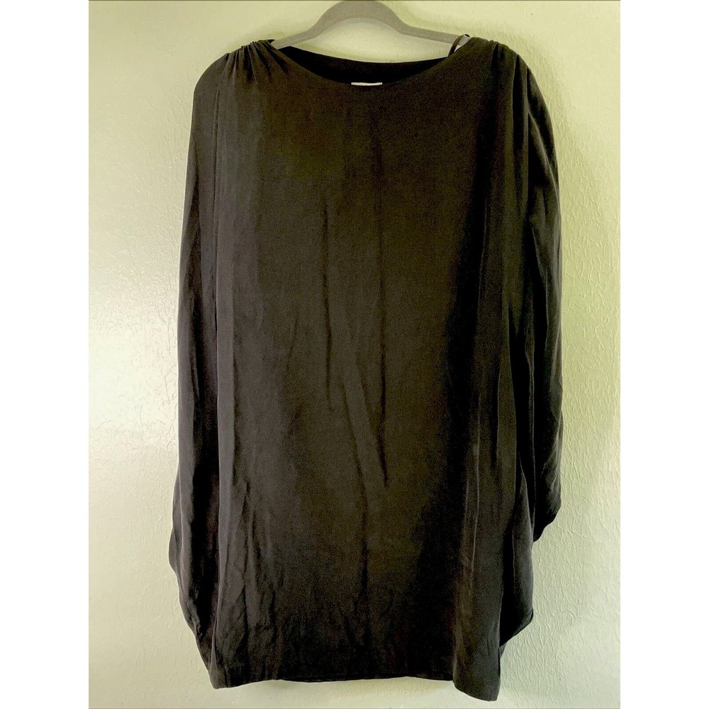 Suzi Chin Maggie Silk Blend Dress Sz 6 Black Flowy Sophisticated Cocktail Party‎